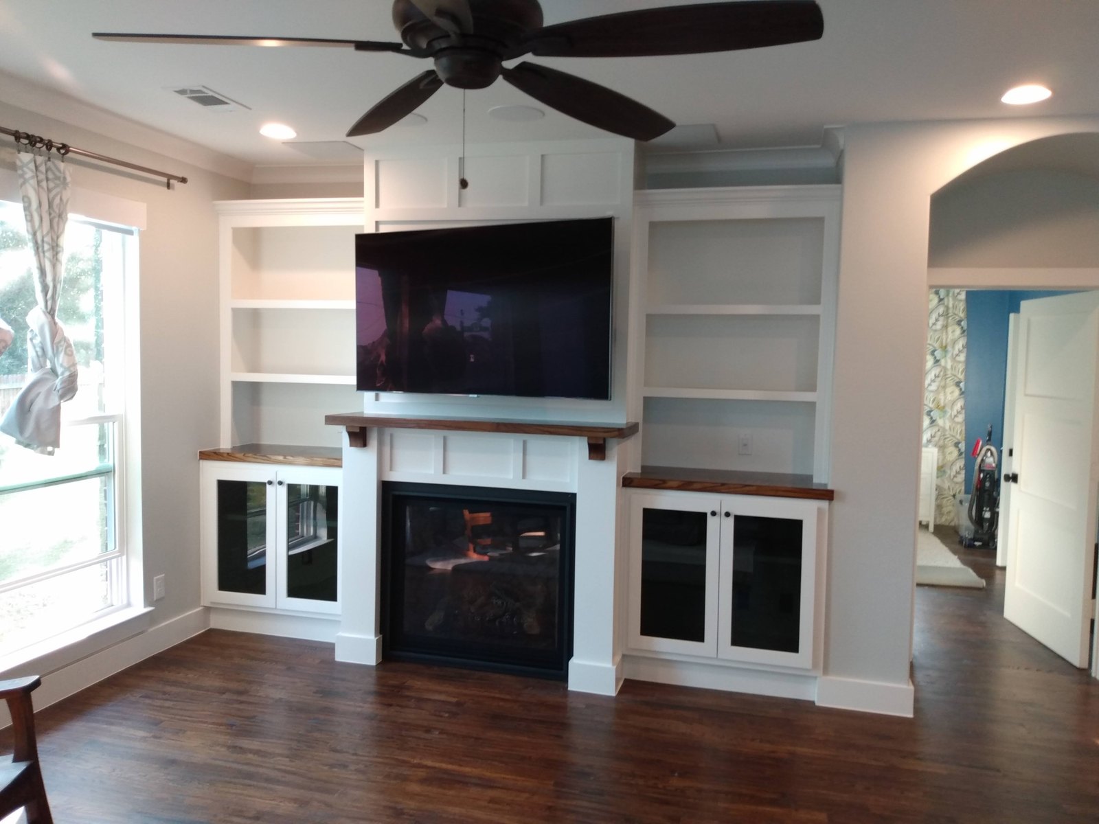 Completed built-in entertainment center