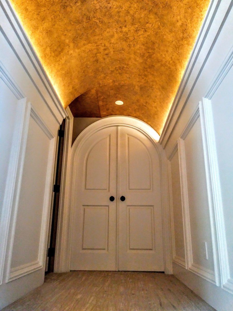 Custom hallway ceiling and doors